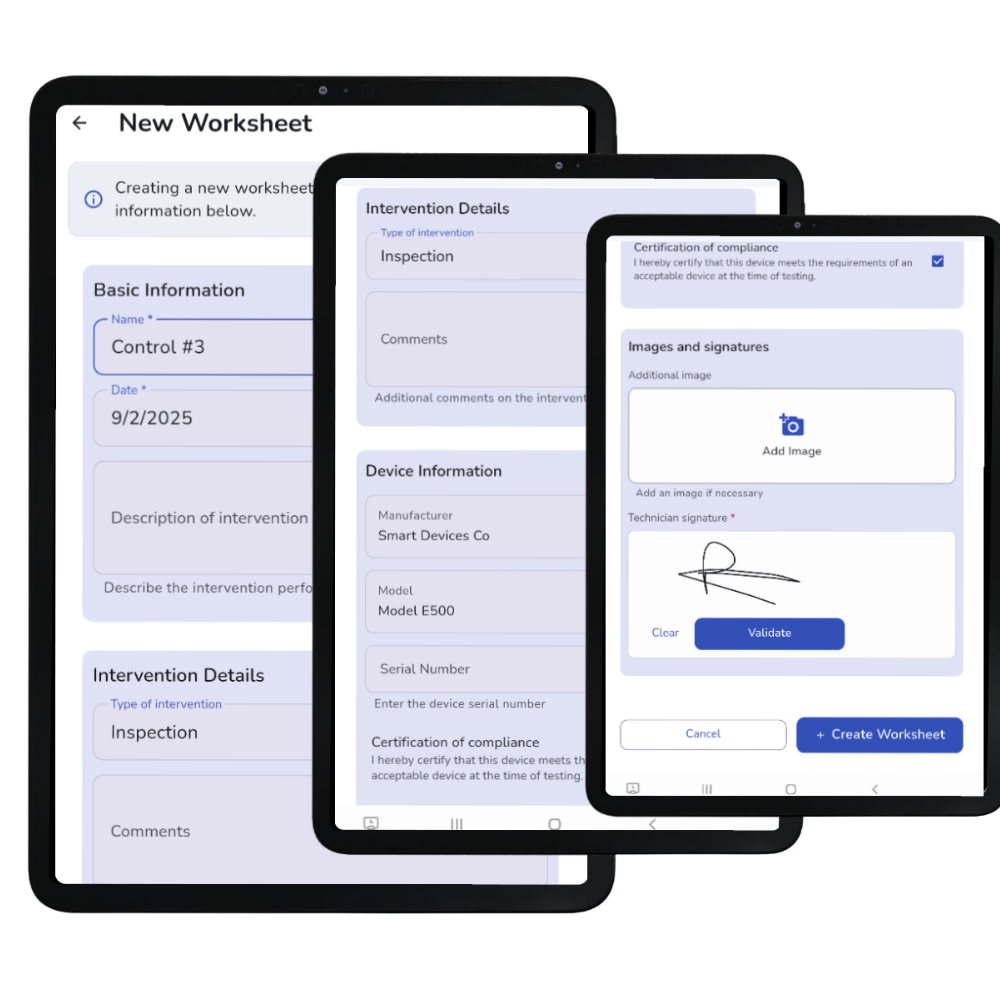 Interface mobile ASKA - Fiches d'intervention